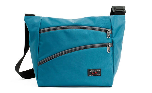 Icon in Logic Blue (pale blue) 630 Recycled with Steel (light grey) zippers.